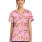 Women's 2-Pocket Print V-Neck Scrub Top - CK856 - Crust A Move