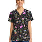Women's 2-Pocket Print V-Neck Scrub Top - CK856 - Downtown Tropical