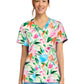 Women's 2-Pocket Print V-Neck Scrub Top - CK856 - Painterly Floral