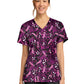 Women's 2-Pocket Print V-Neck Scrub Top - CK856 - Untamed Care