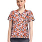 Women's 1-Pocket Print High-Low V-Neck Scrub Top - CK857 - Active Butterfly
