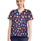 Women's 1-Pocket Print High-Low V-Neck Scrub Top - CK857 - Cutest Apple