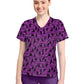 Women's 1-Pocket Print High-Low V-Neck Scrub Top - CK857 - Dogisms