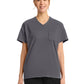 Women's 3-Pocket V-Neck Tunic Top - CK863 - Pewter