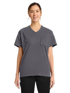 Women's 3-Pocket V-Neck Tunic Top - CK863 - Pewter