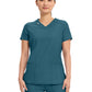 Women's 2-Pocket V-Neck Top - CK865A - Caribbean Blue