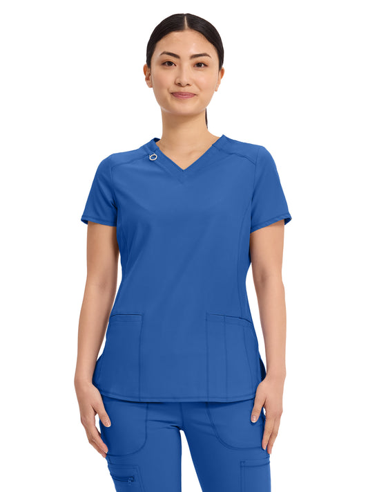 Women's 2-Pocket V-Neck Top - CK865A - Royal