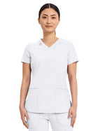 Women's 2-Pocket V-Neck Top - CK865A - White