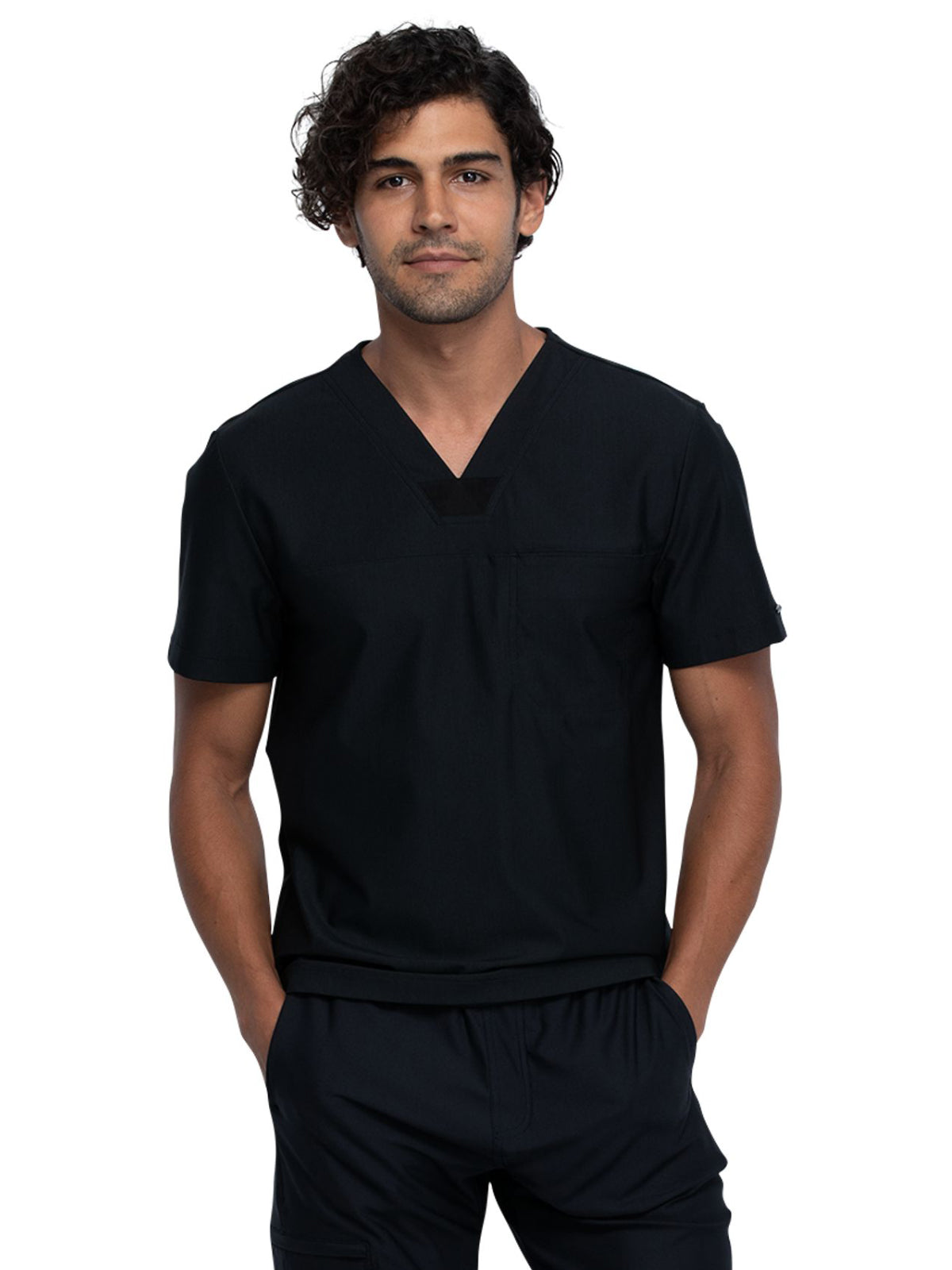 Men's 1-Pocket Tuckable V-Neck Top - CK885 - Black