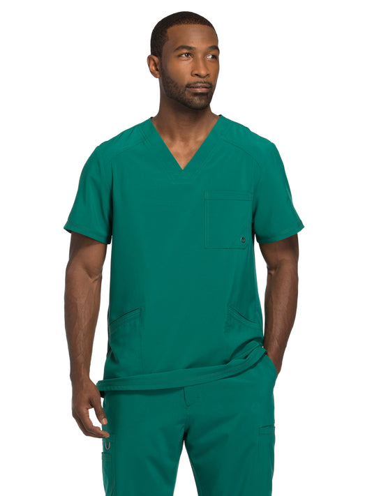 Men's 3-Pocket V-Neck Top - CK900A - Hunter Green