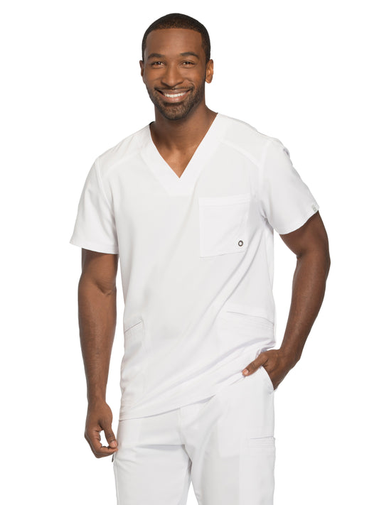 Men's 3-Pocket V-Neck Top - CK900A - White
