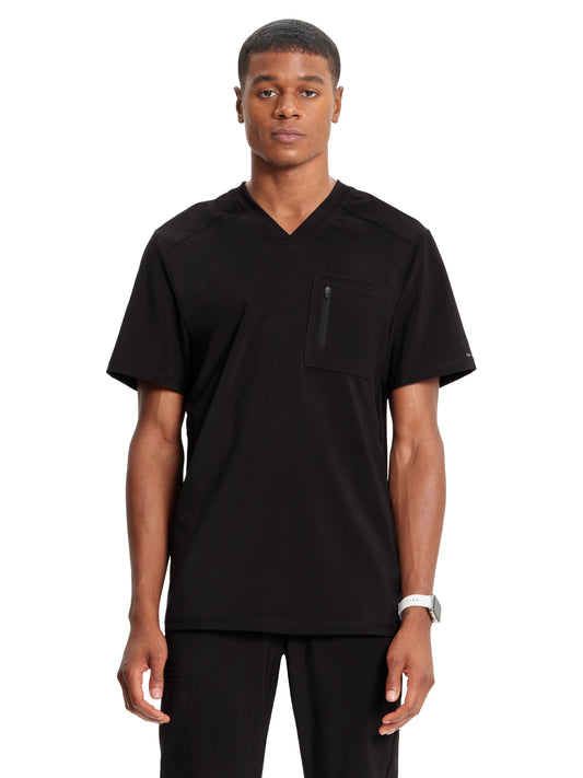 Men's 2-Pocket Tuckable V-Neck Top - CK910A - Black
