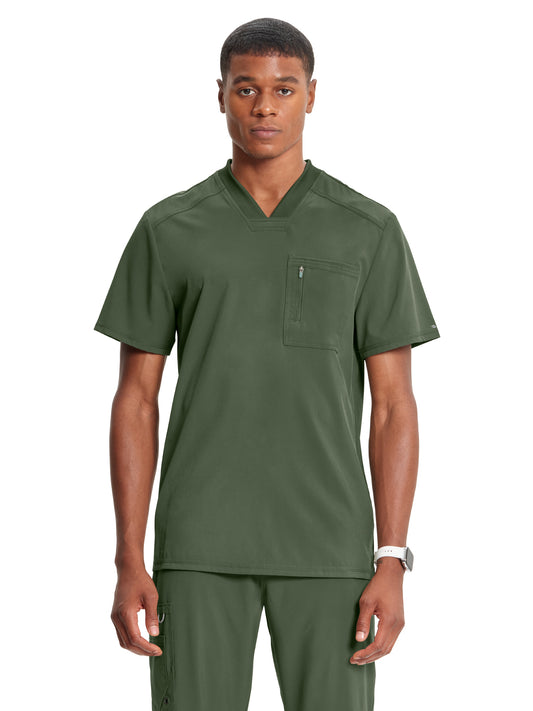 Men's 2-Pocket Tuckable V-Neck Top - CK910A - Olive
