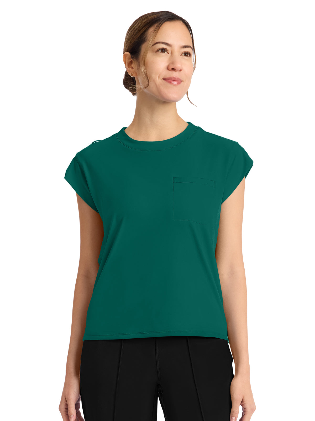 Women's 1-Pocket Crew Neck Top - CK936 - Hunter