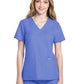 Women's 2-Pocket V-Neck Top - CK953A - Ciel Blue