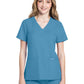 Women's 2-Pocket V-Neck Top - CK953A - Heritage Blue
