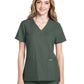 Women's 2-Pocket V-Neck Top - CK953A - Heather Forest Moss