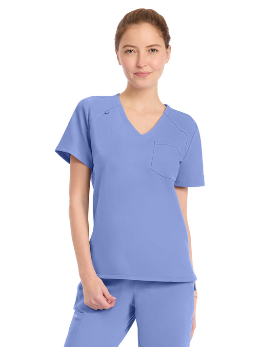 Women's 1-Pocket Tuck-In V-Neck Top - CK954A - Ciel