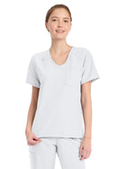 Women's 1-Pocket Tuck-In V-Neck Top - CK954A - White