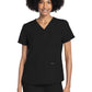 Women's 3-Pocket V-Neck Top - CK961A - Black