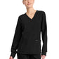 Women's 2-Pocket Long Sleeve Top - CK962A - Black