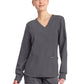 Women's 2-Pocket Long Sleeve Top - CK962A - Pewter