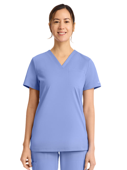 Women's 1-Pocket V-Neck Top - CK963 - Ciel