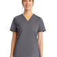 Women's 1-Pocket V-Neck Top - CK963 - Pewter