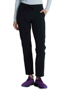 Women's Mid Rise Tapered Leg Drawstring Pant - CKA184 - Black