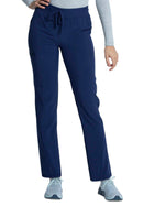 Women's Mid Rise Tapered Leg Drawstring Pant - CKA184 - Navy