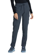 Women's Mid Rise Tapered Leg Drawstring Pant - CKA184 - Pewter