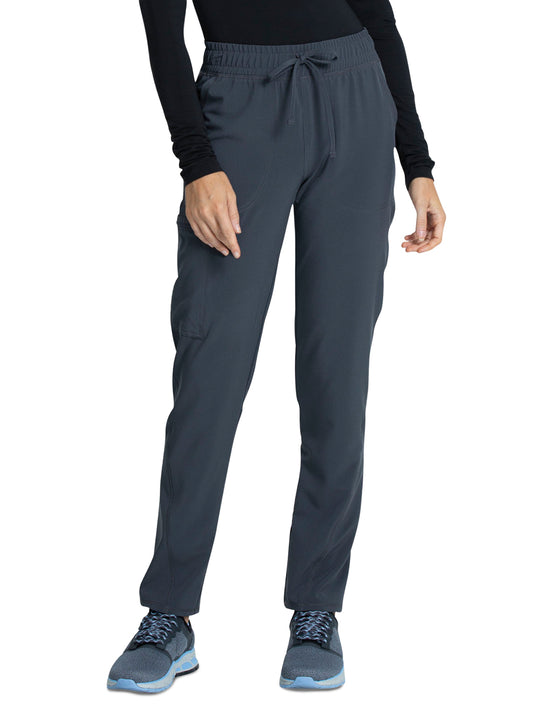 Women's Mid Rise Tapered Leg Drawstring Pant - CKA184 - Pewter