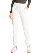 Women's Mid Rise Tapered Leg Drawstring Pant - CKA184 - White