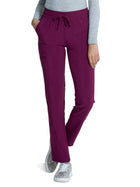 Women's Mid Rise Tapered Leg Drawstring Pant - CKA184 - Wine