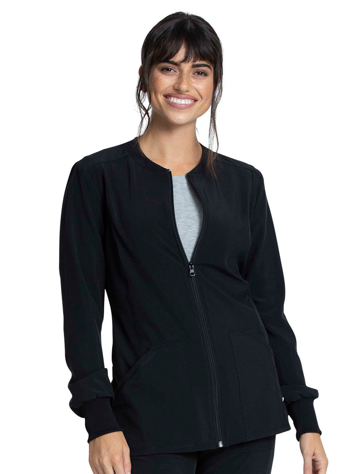 Women's Zip Front Jacket - CKA384 - Black