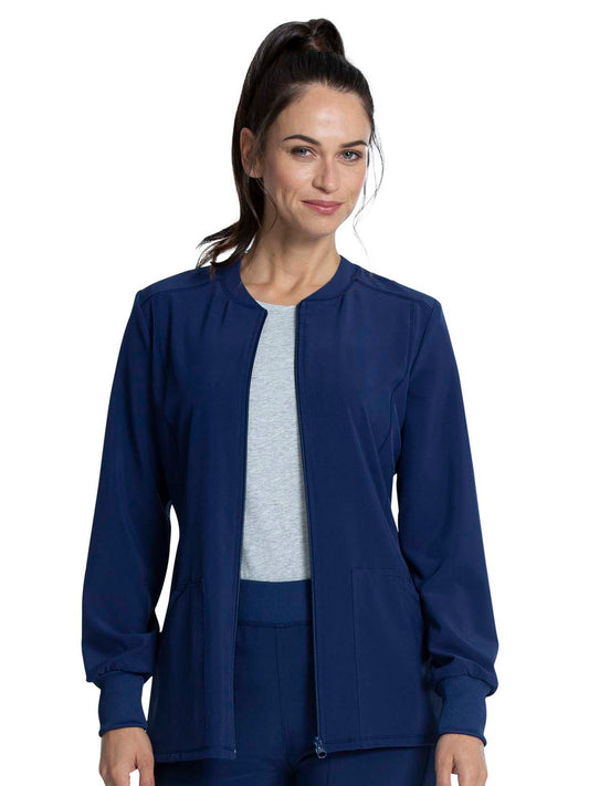 Women's Zip Front Jacket - CKA384 - Navy