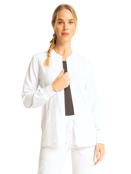 Women's Zip Front Jacket - CKA384 - White