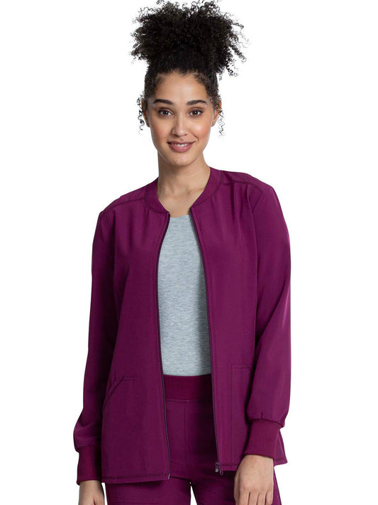 Women's Zip Front Jacket - CKA384 - Wine