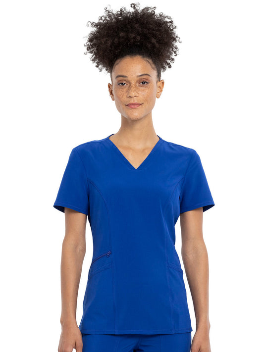 Women's V-Neck Top - CKA684 - Galaxy Blue