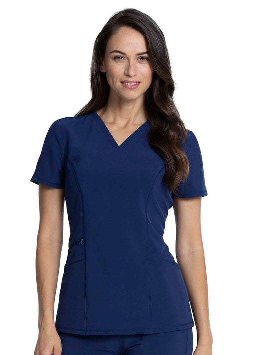 Women's V-Neck Top - CKA684 - Navy