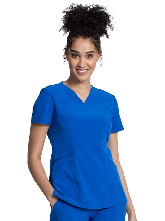 Women's V-Neck Top - CKA684 - Royal