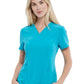 Women's V-Neck Top - CKA684 - Teal Blue