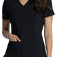 Women's V-Neck Top - CKA685 - Black
