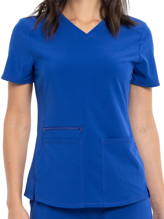 Women's V-Neck Top - CKA685 - Galaxy Blue