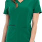 Women's V-Neck Top - CKA685 - Hunter Green