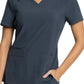 Women's V-Neck Top - CKA685 - Pewter