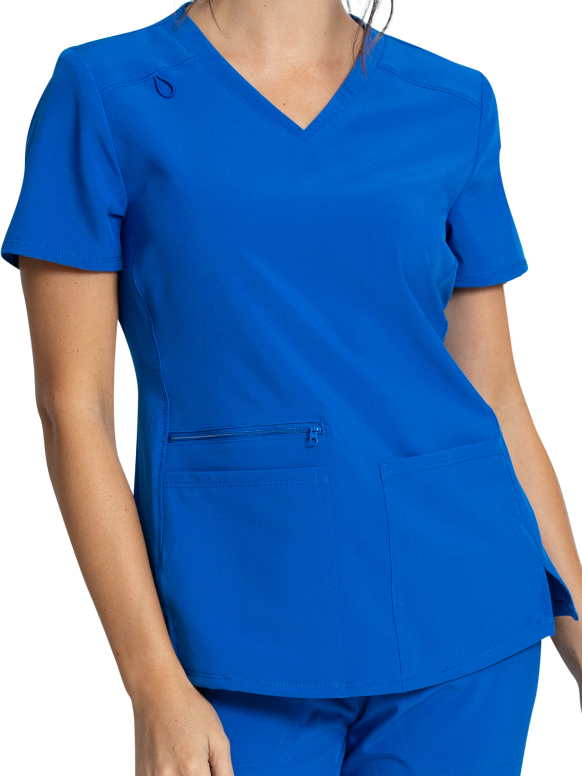 Women's V-Neck Top - CKA685 - Royal