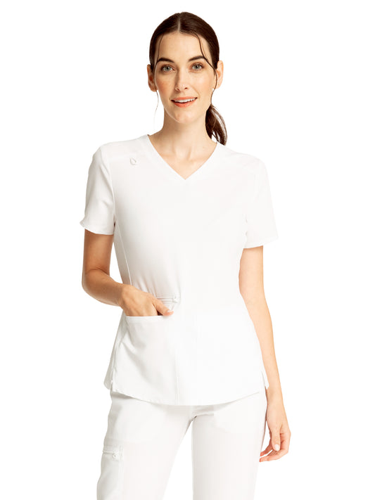 Women's V-Neck Top - CKA685 - White