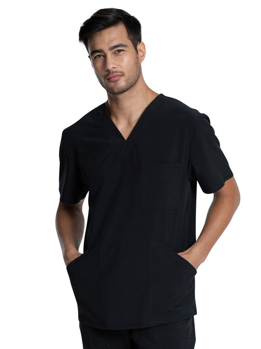 Men's V-Neck Top - CKA686 - Black