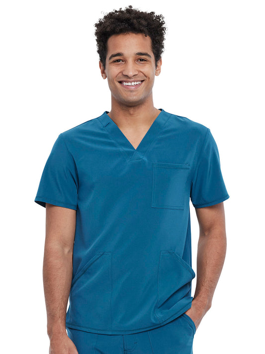 Men's V-Neck Top - CKA686 - Caribbean Blue